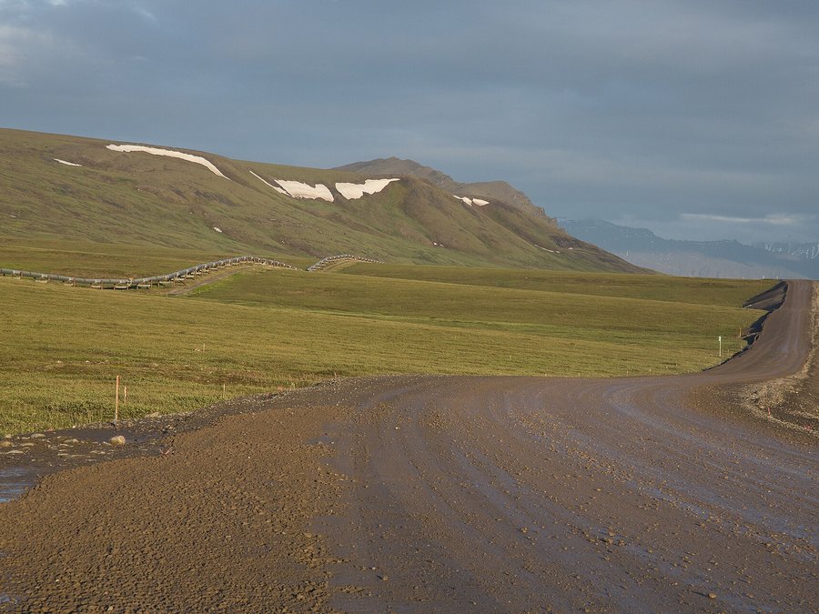 Dalton Highway beside the Trans-Alaska Pipeline
